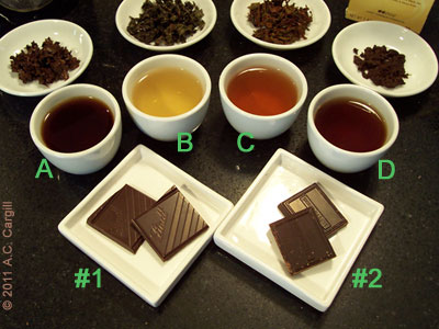 Teas and 2 kinds of sea salt chocolate