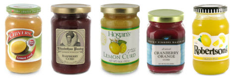 Various fruit curds 