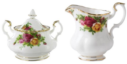 Royal Albert Old Country Roses Sugar Bowl and Creamer