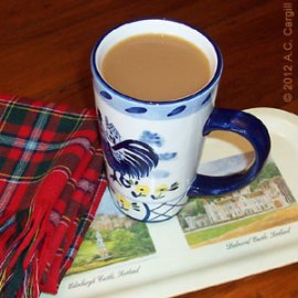 A nice tall mug and a plaid scarf get me in the mood for those Scottish Games!