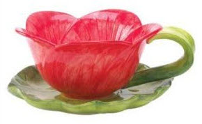 Tea cup flower pot planter water lily pad saucer