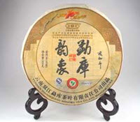 Pu-erh cakes are so special that they are often displayed in shop windows and on vendor sites on stands