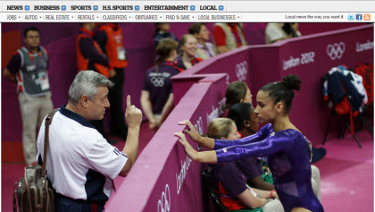 2012 Olympics women's artistic gymnastics (Photo source: screen capture from site) 2012 Olympics women's artistic gymnastics (Photo source: screen capture from site)
