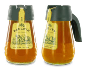 Pure Honey by Aleluya in Easy Pour Cruet, made and packaged in Argentina and perfect for tea, toast, oatmeal, and so much more. (Photo source: composite from screen capture from The English Tea Store)