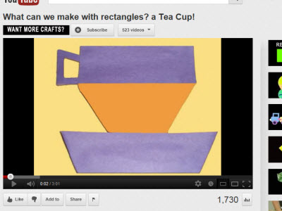 Make a paper teacup while your tea is steeping. Click on image to watch the video. (Photo source: screen capture from site)