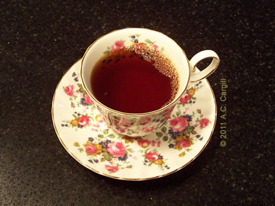 Assam TGFOP Tea helps any Tea Princess deal with life’s bumps and jolts! (Photo source: A.C. Cargill, all rights reserved) Assam TGFOP Tea helps any Tea Princess deal with life’s bumps and jolts! (Photo source: A.C. Cargill, all rights reserved)