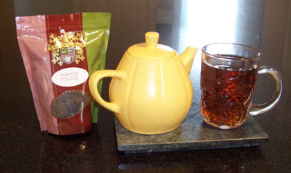 By itself or blended with that Assam, this Young Pu-erh’s flavor still came through my dulled tastebuds! (Photo source: A.C. Cargill, all rights reserved)