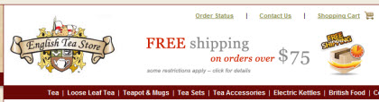 Free shipping is an effective marketing strategy (Photo source: screen capture from site)