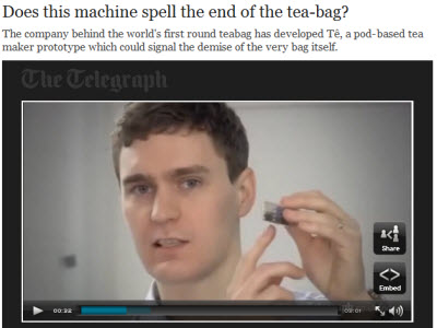Tê, a pod-based tea maker prototype (Photo source: screen capture from site) 