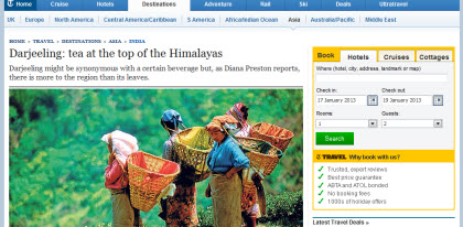 Tea Tourism in Darjeeling (Photo source: screen capture from site)