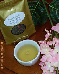 Sencha Kyoto Cherry Rose Festival Green Tea  (Photo source: A.C. Cargill, all rights reserved)