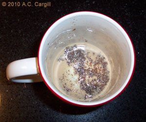 This is dregs from an instant masala chai. (Photo source: A.C. Cargill, all rights reserved)