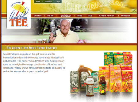 Arnold Palmer Tee (screen capture from site)