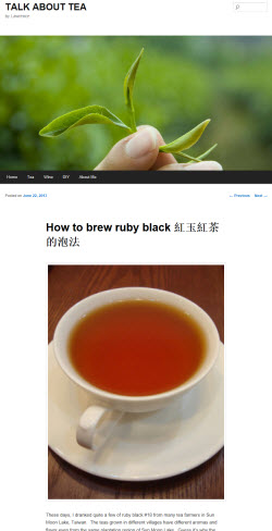 “How to brew ruby black” from Talk About Tea (screen capture from site)