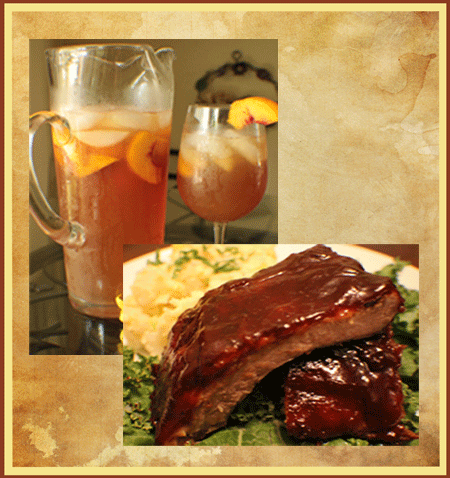 Tea-infused BBQ ribs and Iced Tea Sangria! (Photo by Janet Sanchez, all rights reserved)