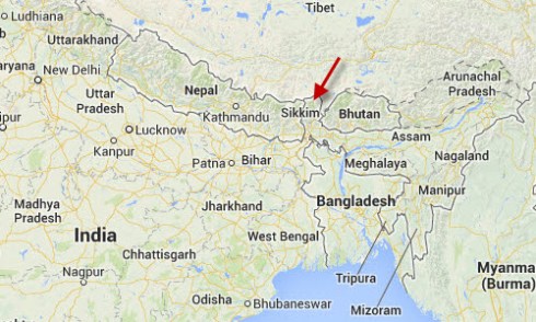 Sikkim, a little state in the Himalayas. (screen capture from site)