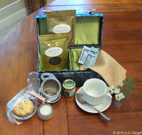 A well-prepared Tea Princess need never suffer that “restaurant tea”! (Photo by A.C. Cargill, all rights reserved)