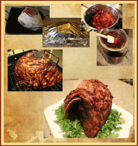 Tea Cranberry Glazed Ham (photo by Janet Sanchez, all rights reserved)